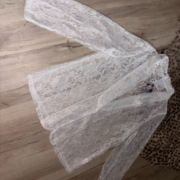 Vintage White Lace Blazer XL - Picture 2 of 4